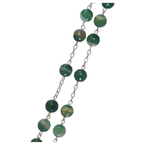 Rosary with cross in 925 silver and jade beads 3