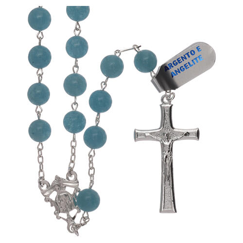 Rosary in angelite and 925 silver 1