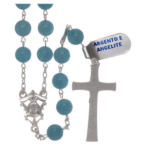 Rosary in angelite and 925 silver 2
