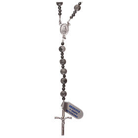 Rosary in 925 silver and Mexican agate beads with hematite