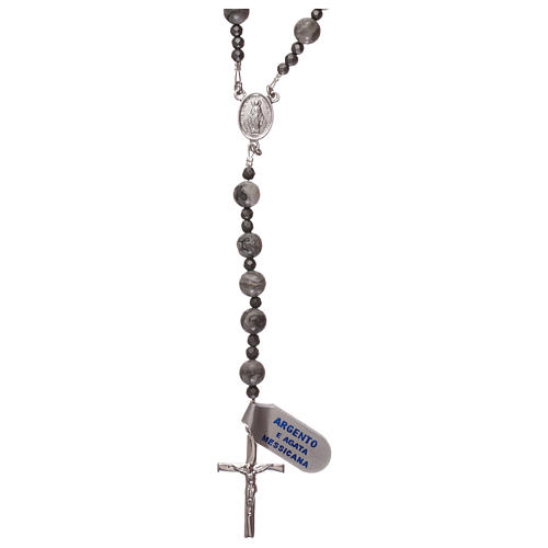 Rosario argento 925 e grani agata messicana con ematite 1