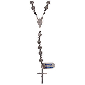 Rosary 925 silver and beads of mexican agate and hematite