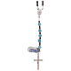 Rosary with cross in 925 silver and beads in angelite and hematite s2