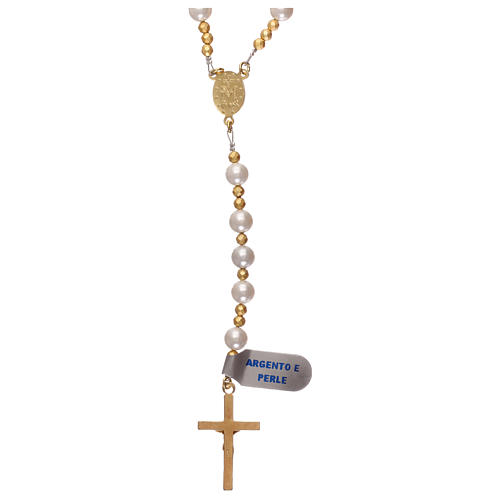 Rosario perle e argento 925 dorato con ematite 2