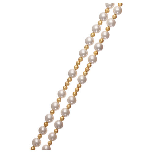 Rosario perle e argento 925 dorato con ematite 3