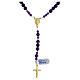 Rosary in amethyst and hematite with golden cross s1