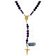 Rosary in amethyst and hematite with golden cross s2