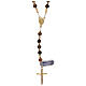 Tiger eye beads rosary and 925 silver cross with hematite s1