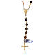 Tiger eye beads rosary and 925 silver cross with hematite s2