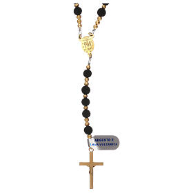 Rosary in golden silver 925 and volcanic lava with hematite