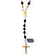 Rosary in golden silver 925 and volcanic lava with hematite s2
