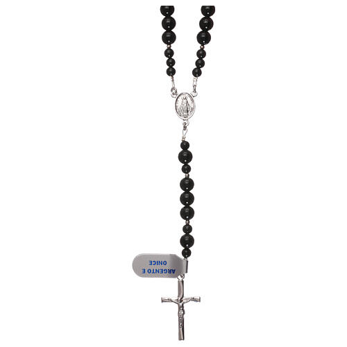 Rosary in onyx and 925 silver 1