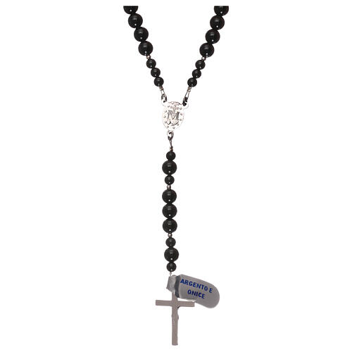 Rosary in onyx and 925 silver 2