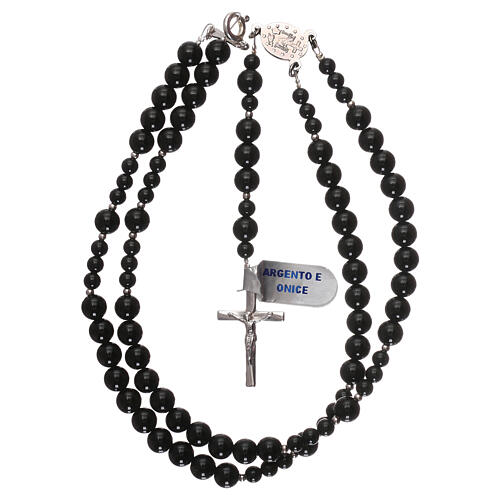 Rosary in onyx and 925 silver 4