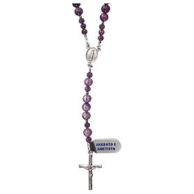 Rosari argento: Rosario croce argento 925 e ametista