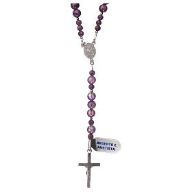 Rosari argento: Rosario croce argento 925 e ametista