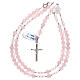Rosary with beads in rose quartz and 925 silver s4