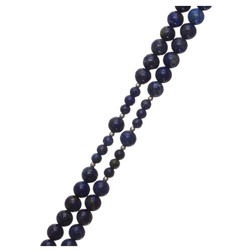 Rosary in 925 silver and lapis grains 3