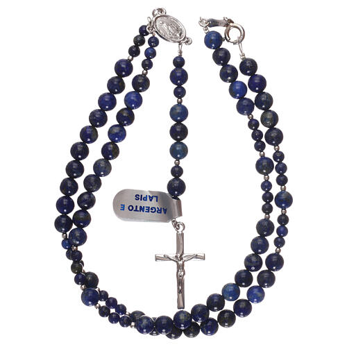 Rosary in 925 silver and lapis grains 4
