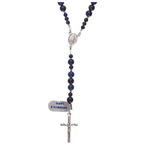 Rosary 925 silver and lapis lazuli beads 1