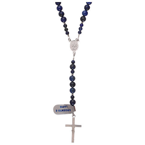 Rosary 925 silver and lapis lazuli beads 2