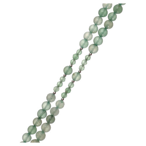 Rosenkranz aus 925er Silber und grünen Perlen aus Aventurin 3