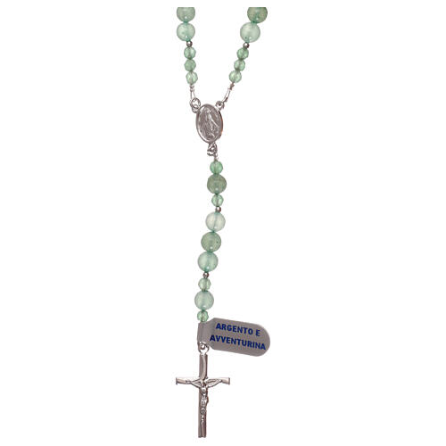 Rosary with green aventurine beads and silver 925 1