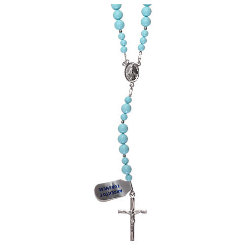 Rosary in 925 silver and turquoise stone 1