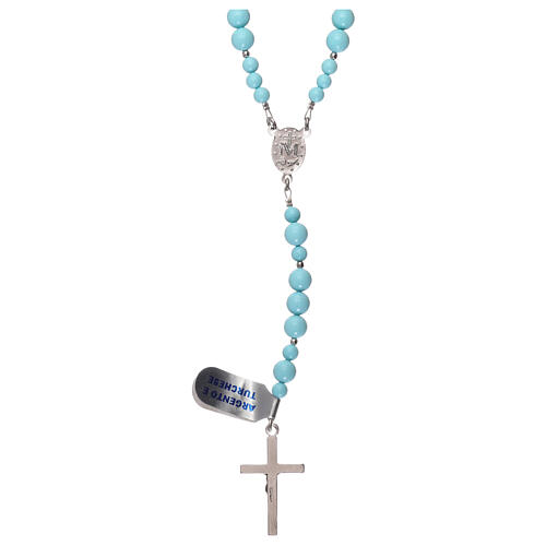 Rosary in 925 silver and turquoise stone 2