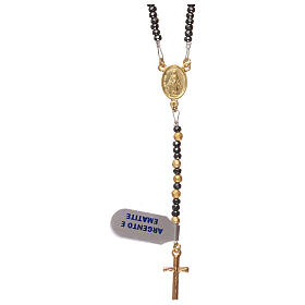 Rosary in gilded 925 silver, burnished and golden hematite