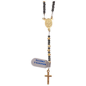 Rosary in gilded 925 silver, burnished and golden hematite