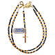 Rosary in gilded 925 silver, burnished and golden hematite s4