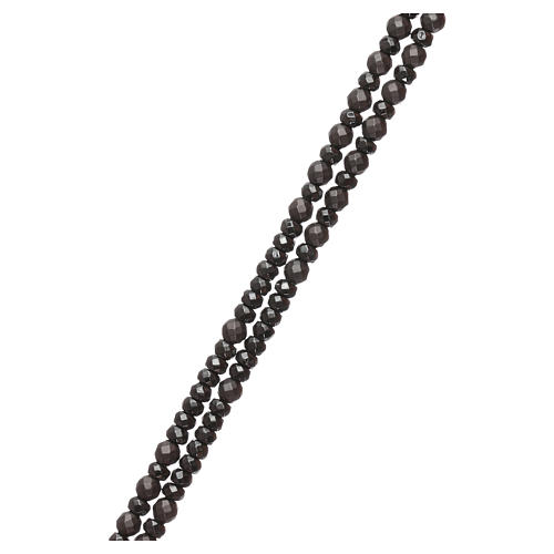 Rosario croce ed ematite argento 925 e grigio 3