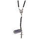 Rosary silver cross and grey hematite beads s1
