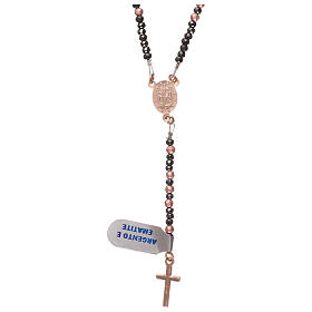 Rosary in rose 925 silver and grey hematite