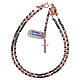 Rosary in rose 925 silver and grey hematite s4