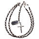 Rosary of 925 silver with hexagonal beads and grey hematite s4