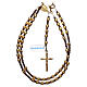 Rosary of 925 gold-plated silver with hexagonal beads and brown hematite s4