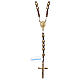 Rosary 925 gold-plated silver hexagonal beads and brown hematite s1