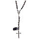 Rosary of 925 rhodium-plated silver and grey hematite s1