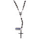 Rosary of 925 ruthenium-plated silver and grey hematite s1