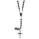 Rosary of 925 ruthenium-plated silver and grey hematite s2