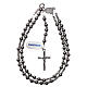 Rosary of 925 ruthenium-plated silver and grey hematite s4