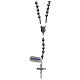 Rosario argento 925 con finitura rutenio ed ematite grigia s2