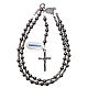 Rosario argento 925 con finitura rutenio ed ematite grigia s4