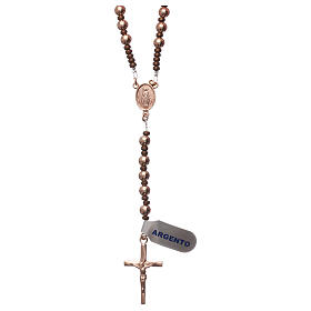 Rosary of 925 rpink silver and brown hematite