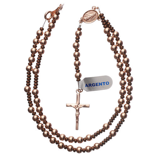 Rosary of 925 rpink silver and brown hematite 4