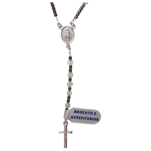 Rosary 925 silver hematite and aventurine beads 1