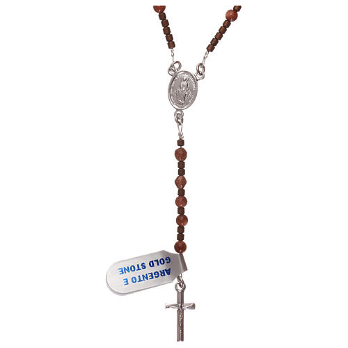 Rosary of 925 silver, goldstone and hematite 1