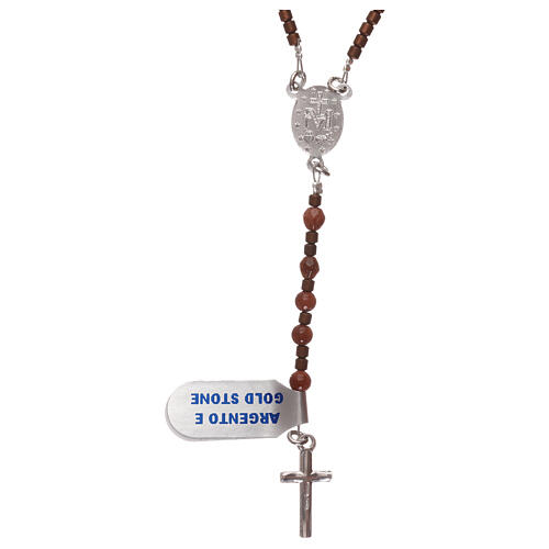 Rosary of 925 silver, goldstone and hematite 2